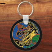 Celtic Hound & Bird Sleutelhanger, zwart Sleutelhanger (Voorkant)