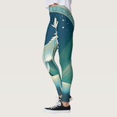 Celtic Howling Wolf ontwerp Leggings in Blue Tones (Links)