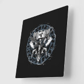 Celtic Huginn en Muninn Raven Viking Vierkante Klok (Hoek)