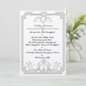 Celtic Ice Wolf Wedding Invitation Kaart (Staand voorkant)