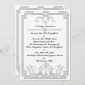 Celtic Ice Wolf Wedding Invitation Kaart (Voorkant / Achterkant)