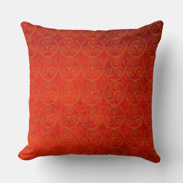 Celtic Icon on Old Red Velvet Effect Background Kussen (Voorkant)