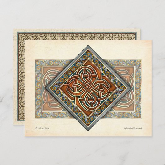 Celtic Interlace Panel Briefkaart (Voorkant / Achterkant)