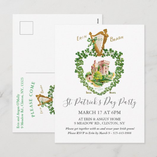 Celtic Irish Blarney Castle St. Patrick's Day Feestdagenkaart (Voorkant / Achterkant)