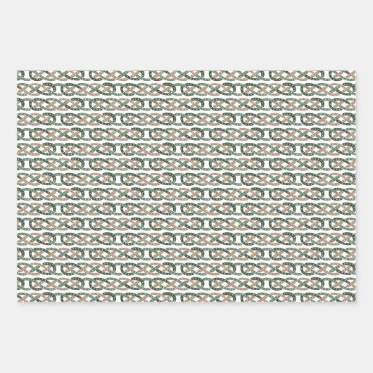 Celtic IRISH knot green brown beige Inpakpapier Vel (Voorkant)