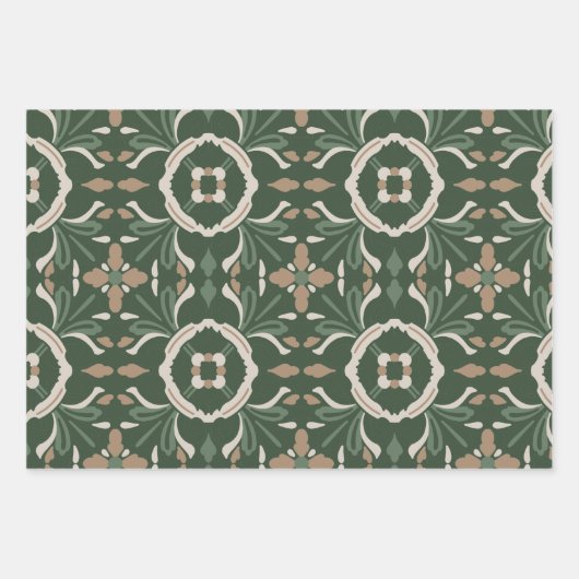 Celtic IRISH knot green brown beige Inpakpapier Vel (Voorkant 3)
