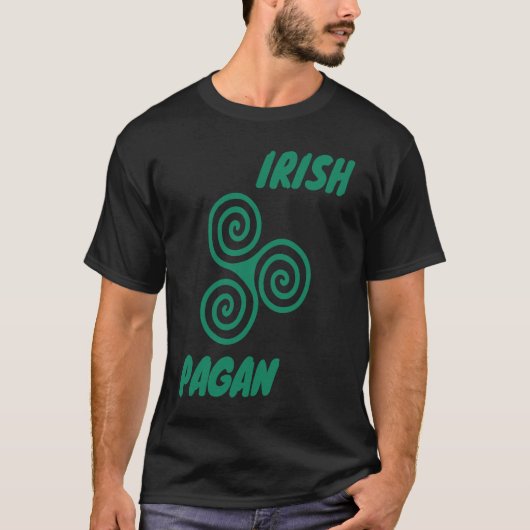 Celtic Irish Pagan Tris Trinity Swirls T-shirt (Voorkant)