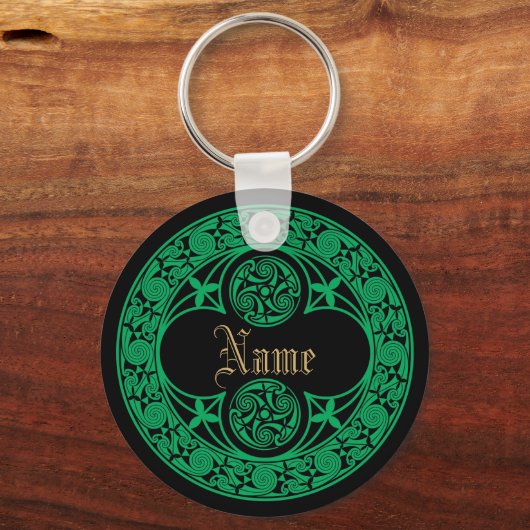 Celtic Irish Personalised Name Sleutelhanger (Voorkant)