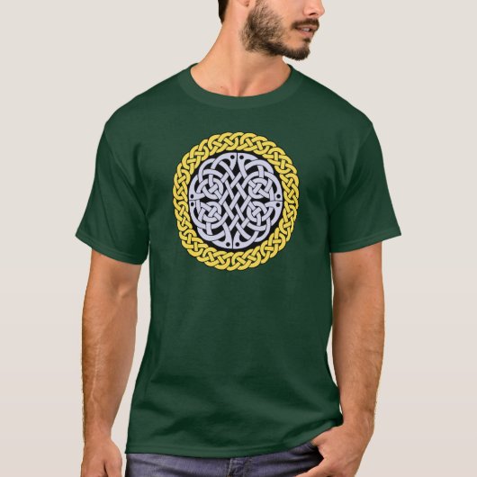 Celtic/Irish/Scottish/Viking braided knot, groen T-shirt (Voorkant)