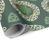 Celtic Irish Shamrock Shield Traditional Irish Cadeaupapier (Rol Hoek)