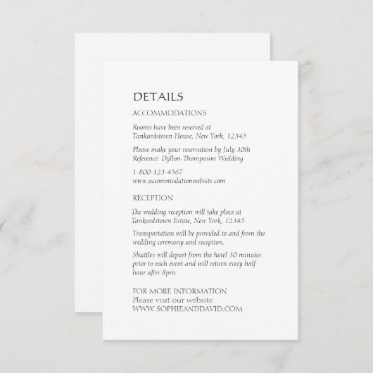 Celtic Irish Swan Love Knot Wedding Details Informatiekaartje (Voorkant / Achterkant)