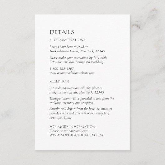 Celtic Irish Swan Love Knot Wedding Details Informatiekaartje (Voorkant)