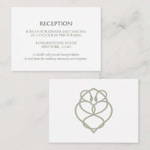 Celtic Irish Swan Love Knot Wedding Reception Informatiekaartje