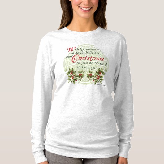 Celtic Ivy Holly kerst T-shirt (Voorkant)