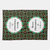 Celtic KerstHolly Wreath Pattern - Gepersonaliseer Theedoek (Horizontaal)