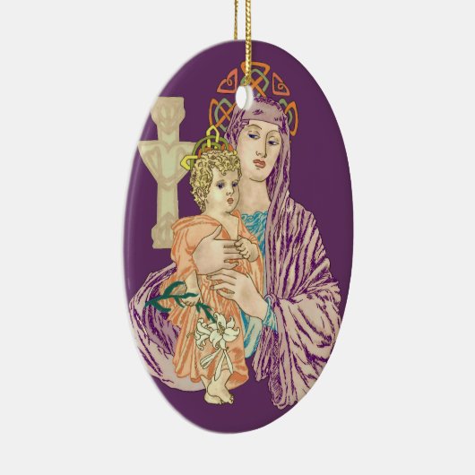 Celtic Kerstmis Madonna Keramisch Ornament (Rechts)