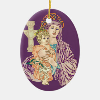 Celtic Kerstmis Madonna Keramisch Ornament