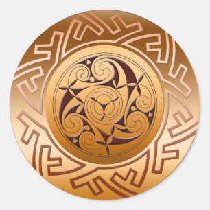 Celtic Key en Spiral Ronde Sticker