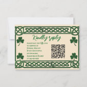 Celtic Kiss QR Code Huwelijks RSVP Kaart (Voorkant)
