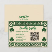 Celtic Kiss QR Code Huwelijks RSVP Kaart (Voorkant / Achterkant)