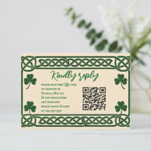 Celtic Kiss QR Code Huwelijks RSVP Kaart