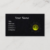 CELTIC KNOOP BLOEM GEEL EDELSTEEN MONOGRAM Zwart Visitekaartje (Voorkant)