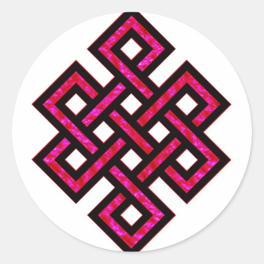 Celtic Knot 10 Red Ronde Sticker (Voorkant)
