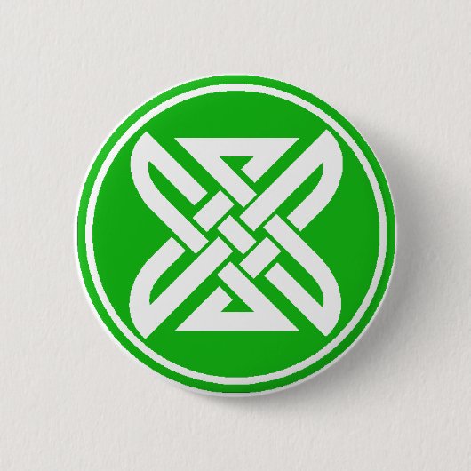 Celtic Knot 1 Green Ronde Button 5,7 Cm (Voorkant)