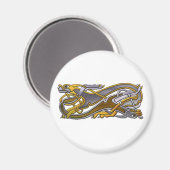 Celtic Knot 2 dogs - goud en zilver Magneet (Voorkant / Achterkant)