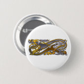 Celtic Knot 2 dogs - goud en zilver Ronde Button 5,7 Cm (Voorkant /achterkant)