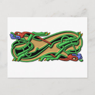 Celtic Knot 2 dogs - kleuren Briefkaart