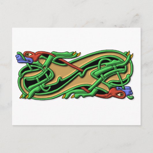 Celtic Knot 2 dogs - kleuren Briefkaart (Voorkant)