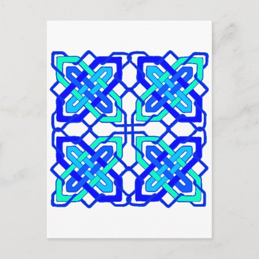 Celtic Knot 3 Blue Briefkaart (Voorkant)