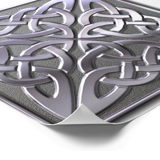 Celtic Knot 4 square-Silver Poster (Hoek)