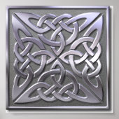 Celtic Knot 4 square-Silver Poster (Voorkant)