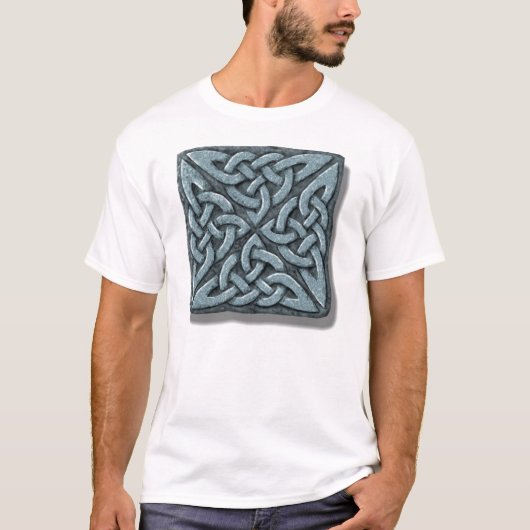 Celtic Knot 4-vierkante steen T-shirt (Voorkant)