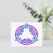 Celtic Knot 7 Paars Briefkaart (Staand voorkant)