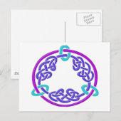 Celtic Knot 7 Paars Briefkaart (Voorkant / Achterkant)
