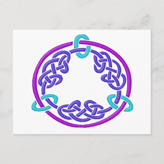 Celtic Knot 7 Paars Briefkaart (Voorkant)
