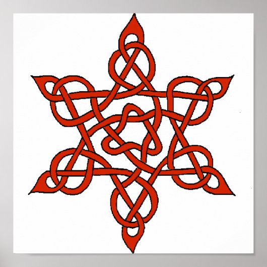 Celtic Knot 9 Red Poster (Voorkant)