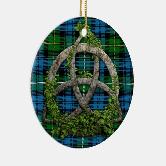 Celtic Knot and Clan Campbell of Argyll Tartan Keramisch Ornament (Rechts)