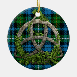 Celtic Knot and Clan Campbell of Argyll Tartan Keramisch Ornament