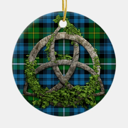 Celtic Knot and Clan Campbell of Argyll Tartan Keramisch Ornament (Voorkant)