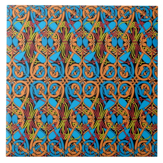 Celtic Knot Animals Lindisfarne Pattern Tegeltje (Voorkant)