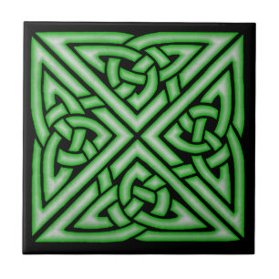 Celtic Knot Art Design in Green Tegeltje