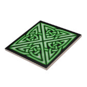Celtic Knot Art Design in Green Tegeltje (Zijkant)