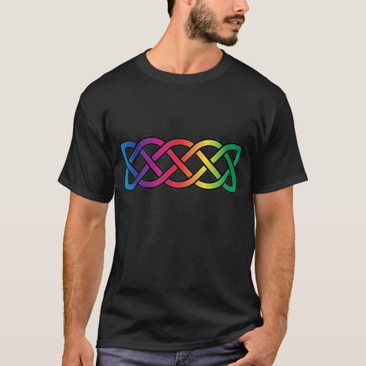 Celtic Knot Band Rainbow Gay Pride T-shirt (Voorkant)