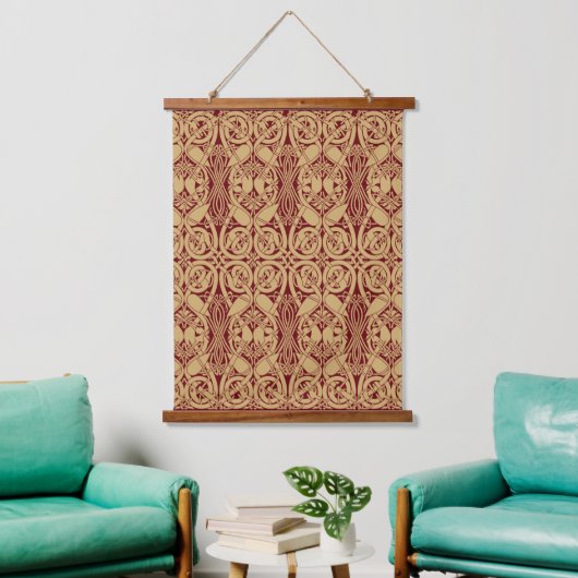 Celtic Knot Birds Lindisfarne Pattern Hangend Wandkleed (Woonkamer)