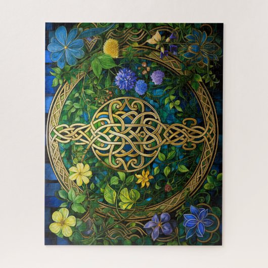 Celtic Knot Bloemen Knotwork Legpuzzel (Verticaal)