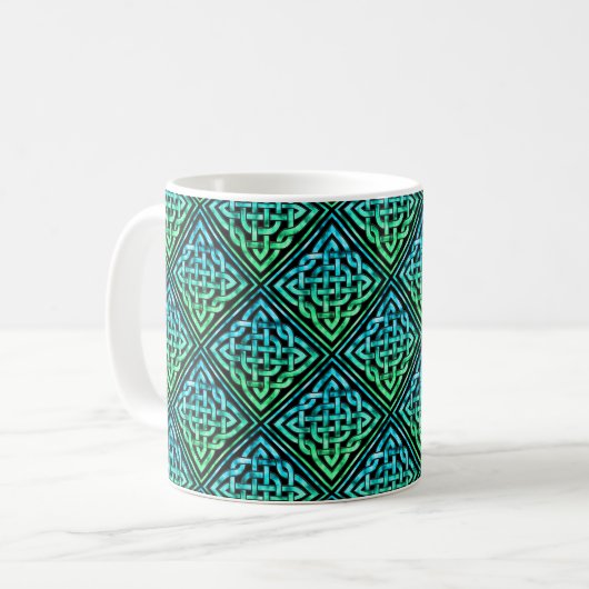 Celtic Knot - Blue Green Mok (Voorkant links)